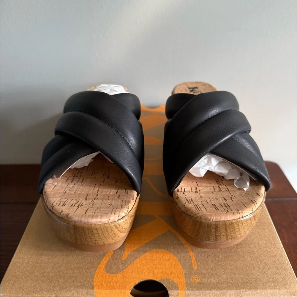 Korks Faithe Platform Slides sandals black‎ NEW 7